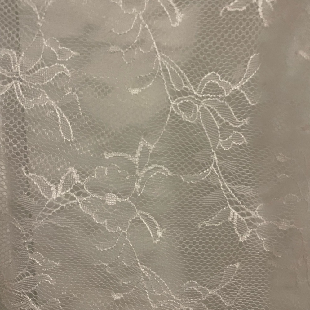 NWT Karen Kane L sheer white lace womens long sleeve floral top - Picture 3 of 3